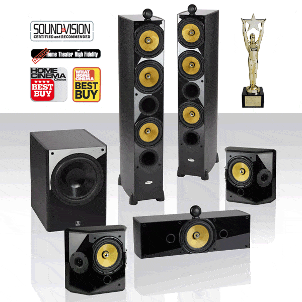 Crystal Acoustics T3 5.1UL 5.1 Channel Speaker Package - Jamsticks