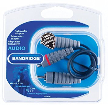 Bandridge SAL-4500 BE PRE Subwoofer Audio Adapter 1RCA Plug - 2 RCA sockets .2mtrs - Jamsticks