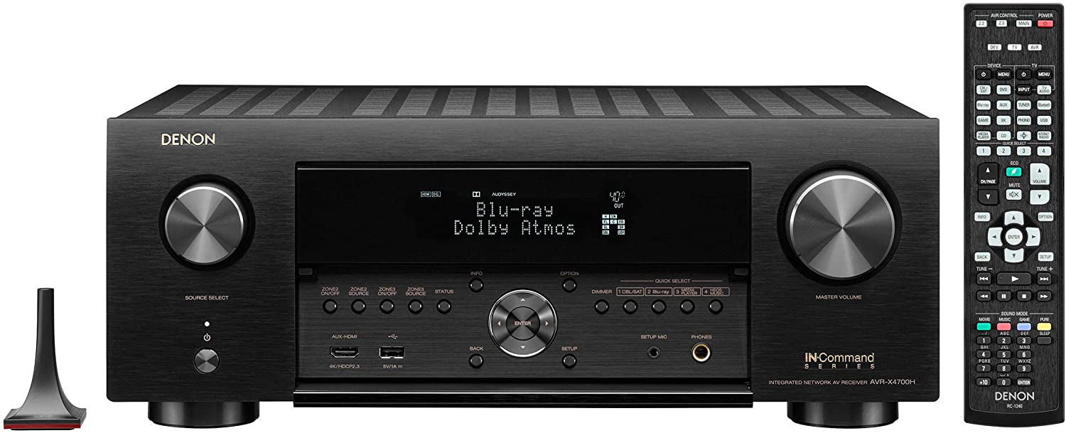 Denon AVR-X-4700H 9.2ch 8K AV Receiver with 3D Audio, Voice Control an