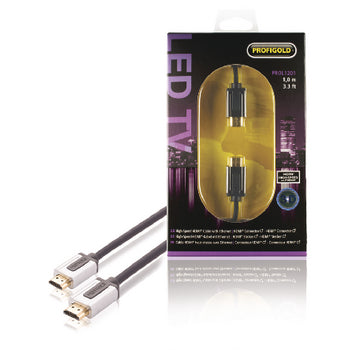 Profigold PROL1201 High Speed HDMI Cable with Ethernet HDMI Connector - HDMI Connector 1.00 m Black - Jamsticks