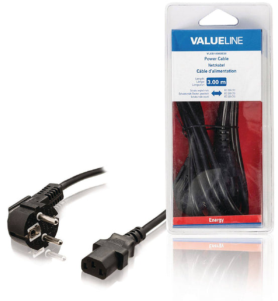 Valueline VLEB10000B30  IEC-320-C13 3.00 m Schuko Male Power Cable - Jamsticks