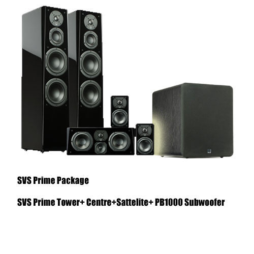 SVS Prime 5.1 Prime Tower + Center + Sattelite + PB 1000 Subwoffer Speaker Package - Jamsticks